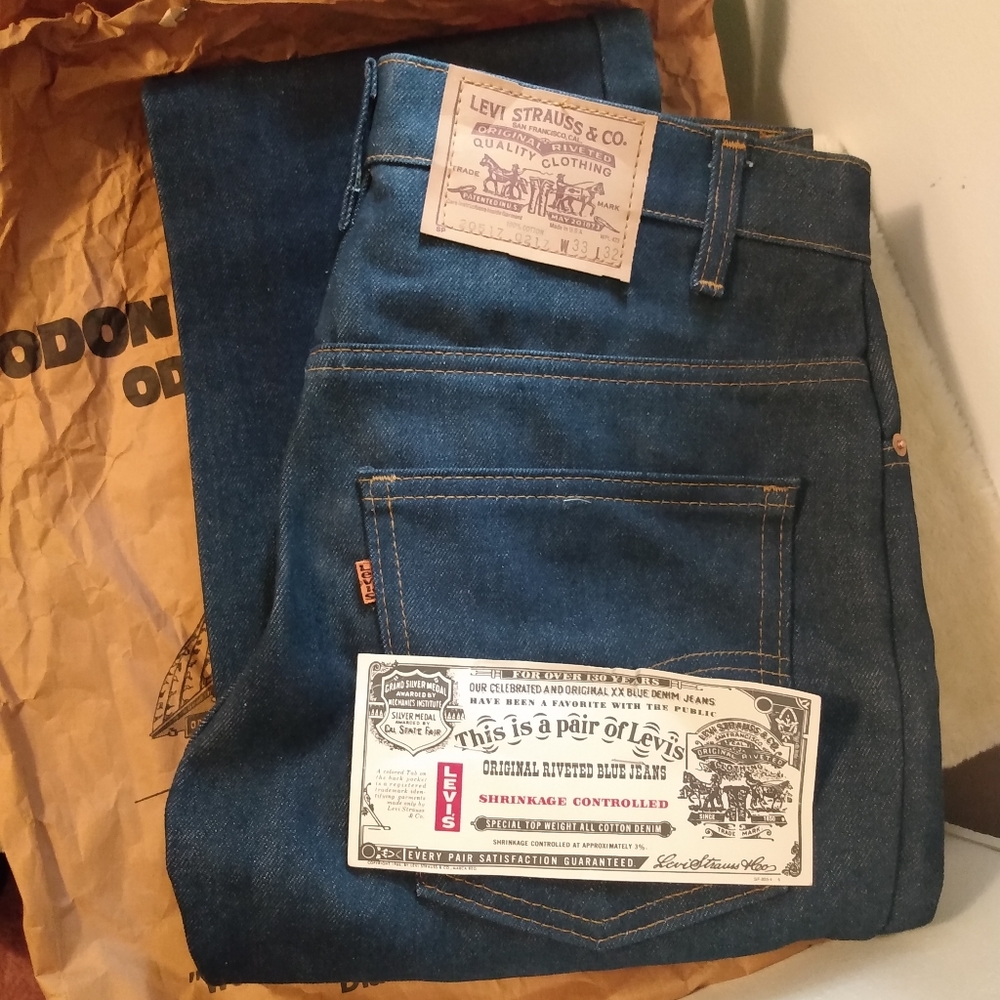 Vintage New Men's Levi Jeans Bootcut 20517 0217 W33 L32 Orange Tab